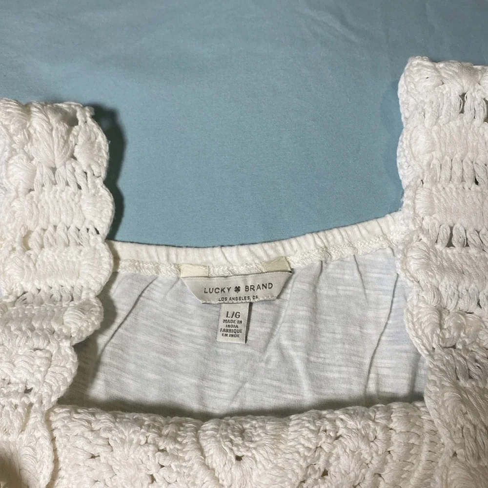 NWT Lucky Brand Crochet Baby Doll Tank Top - Picture 7 of 16
